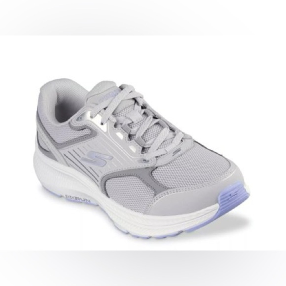 Skechers Women's Light Gray and Lavender Memory Foam Sneakers